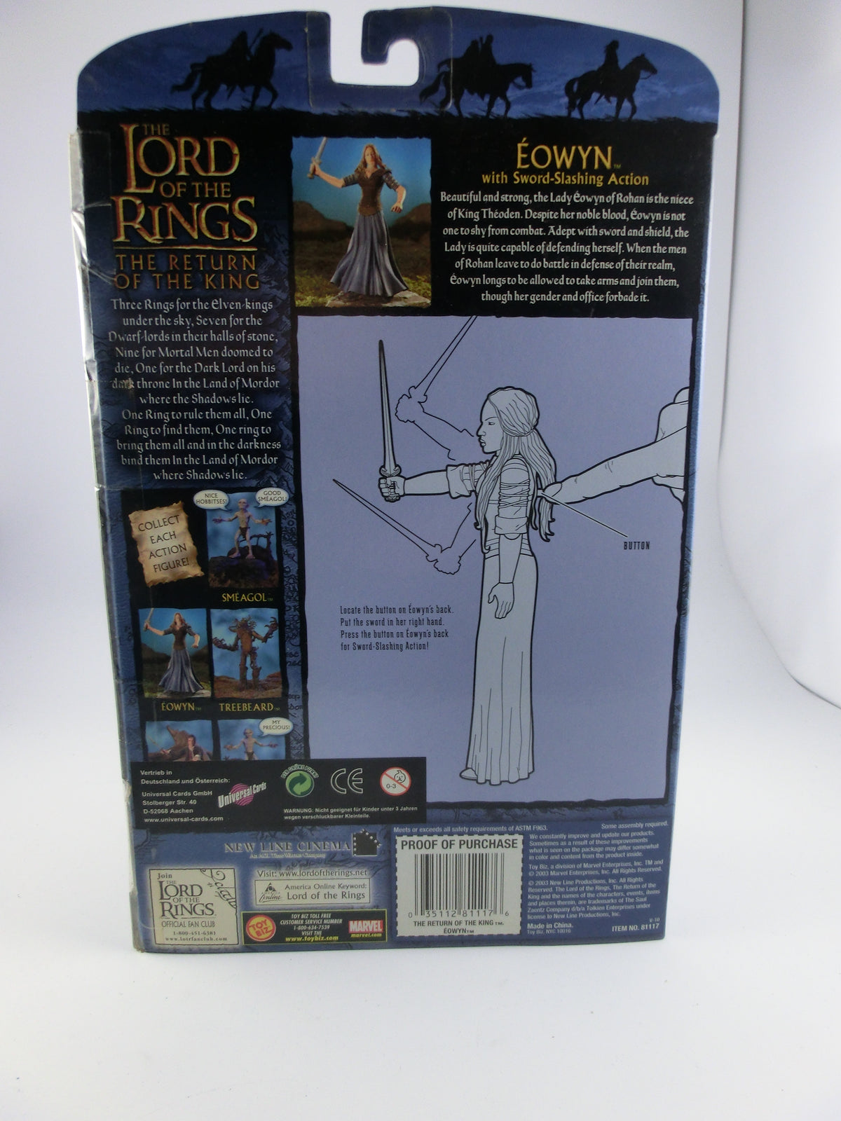 Herr der Ringe Eowyn , Sword slashing Actionfigur Toy Biz