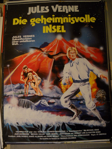 Jules Verne - Die geheimnisvolle Insel Plakat A1