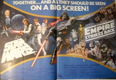 Star Wars Doppel-Feature Filmplakat - Star Wars/Empire dtrikes back british quad  100 x 70 cm quer