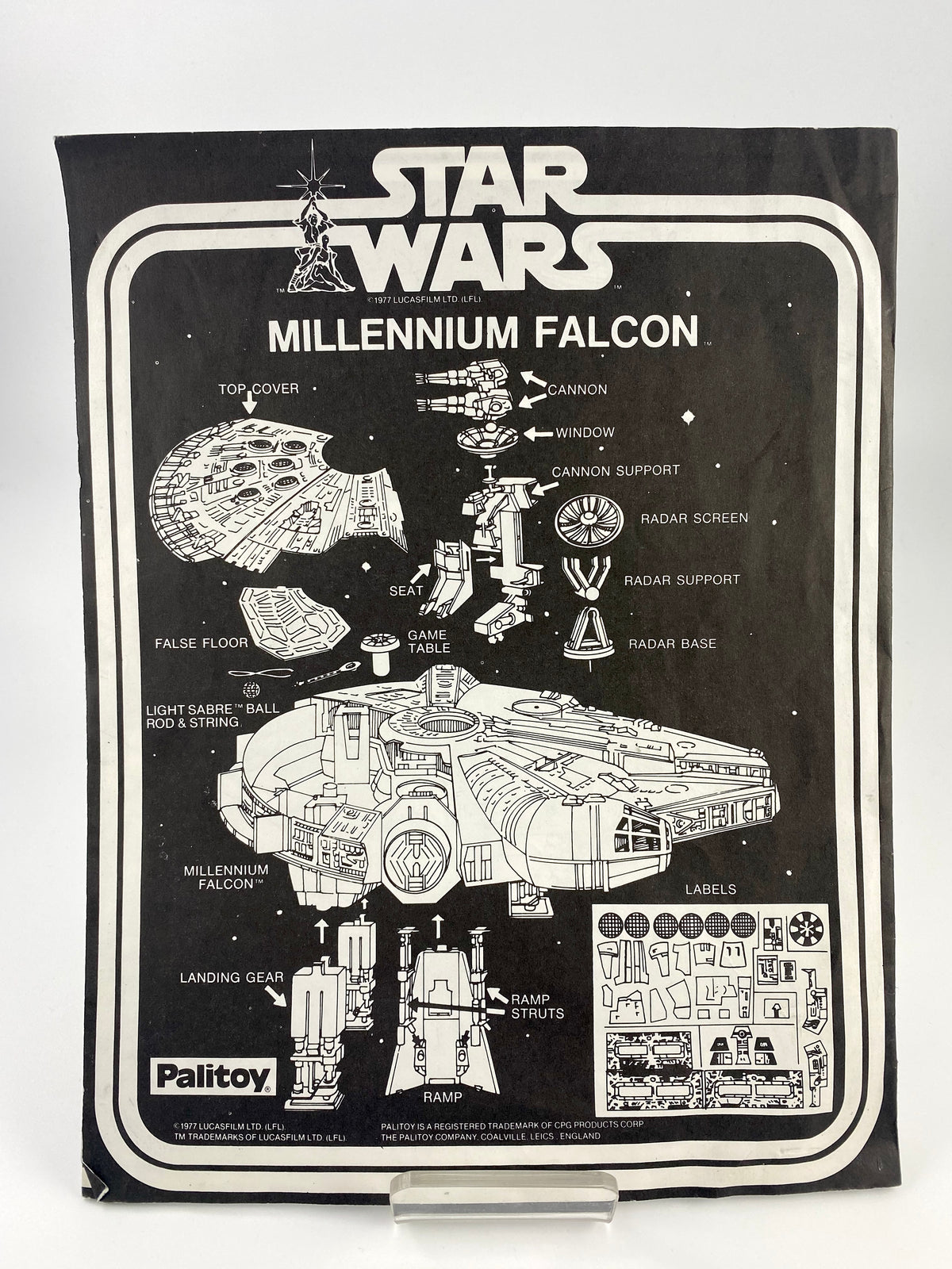 Millennium Falcon Palitoy 1977  Bauplan Instruction Sheet , original