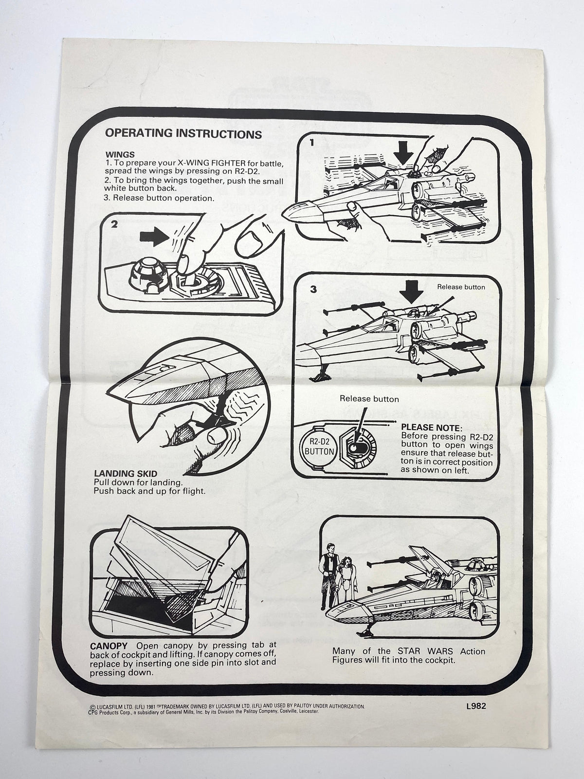 X-Wing Ass. Instructions Palitoy Esb, original 1981