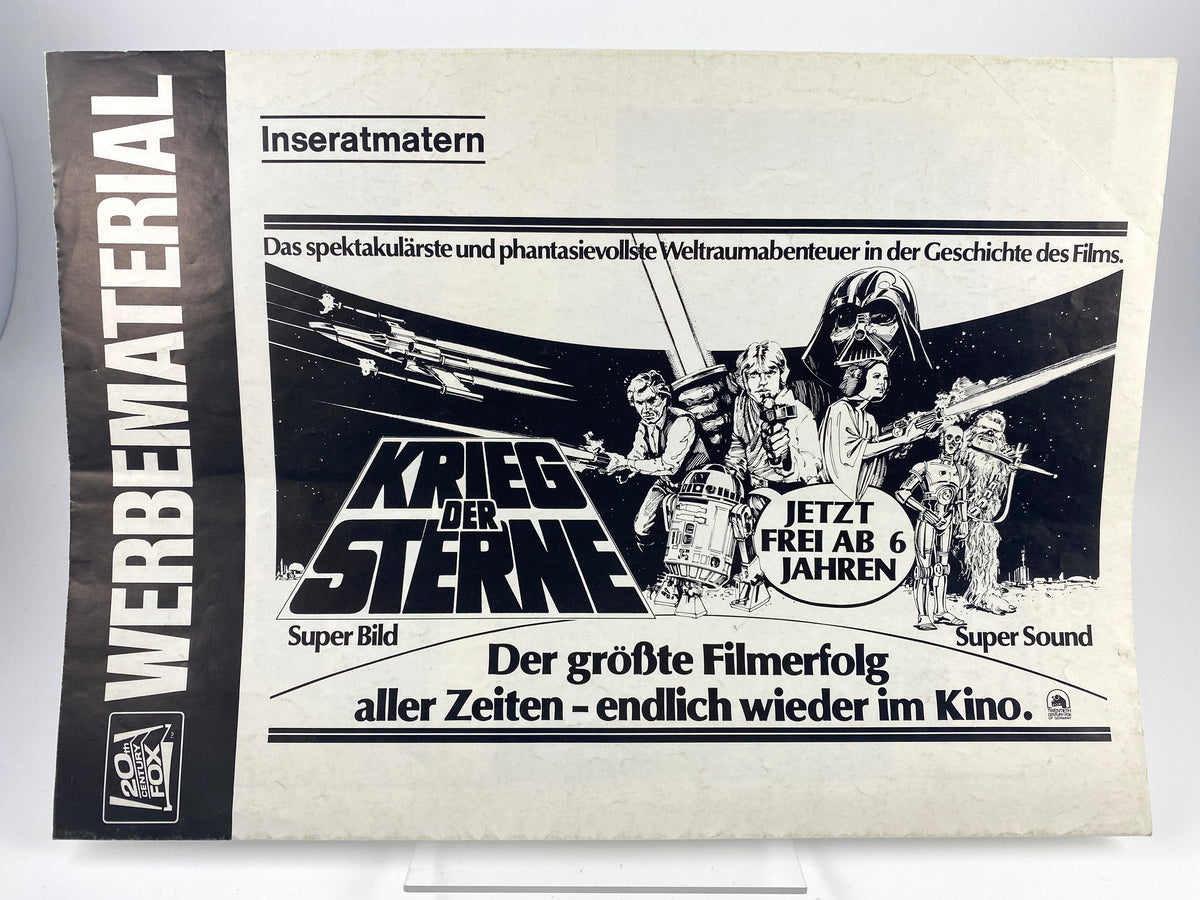Krieg der Sterne Werberatschlag, 30 x 21 cm