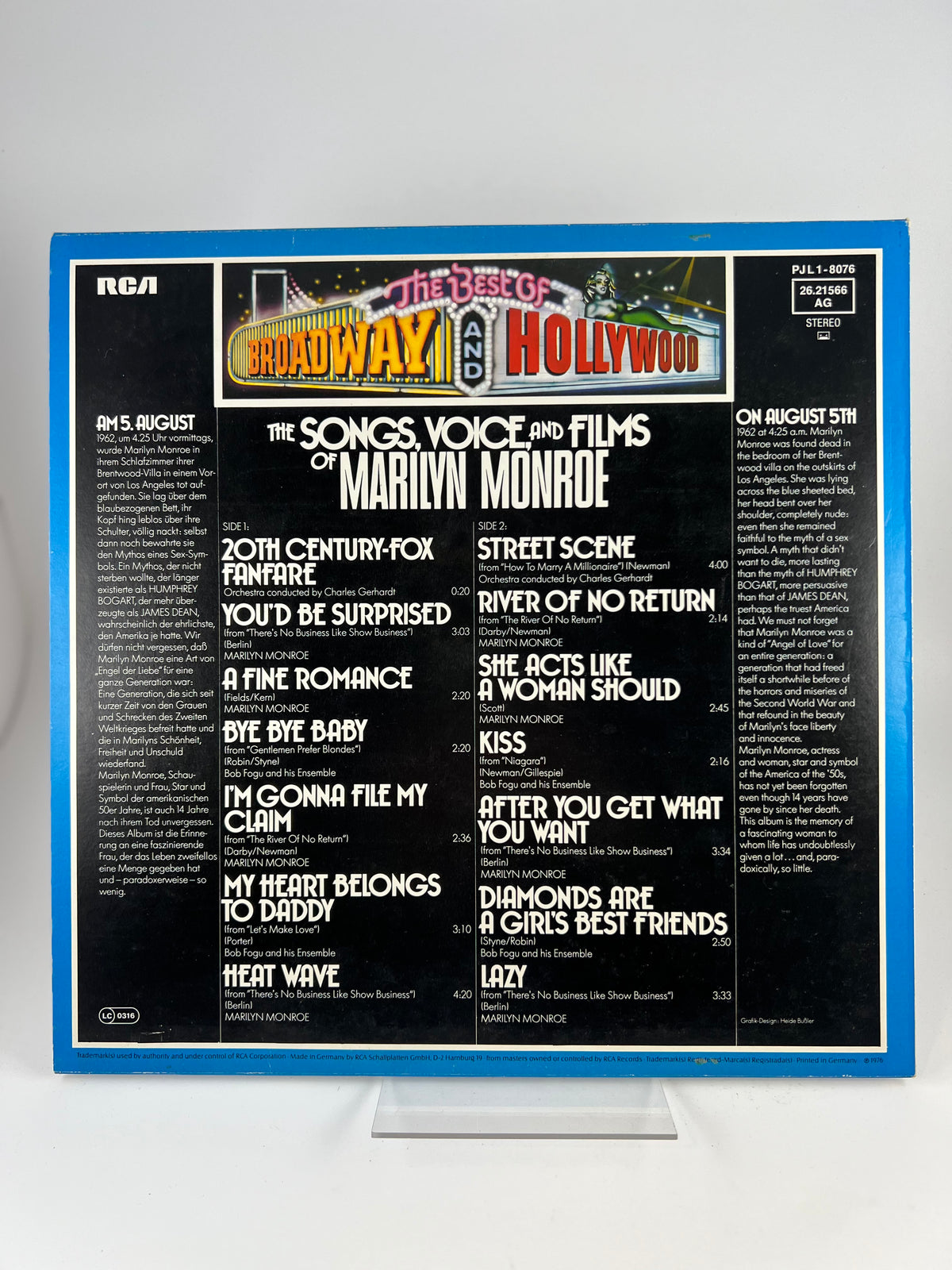 Voice,Songs and films of Marilyn Monroe - Vinyl LP,Soundtrack
