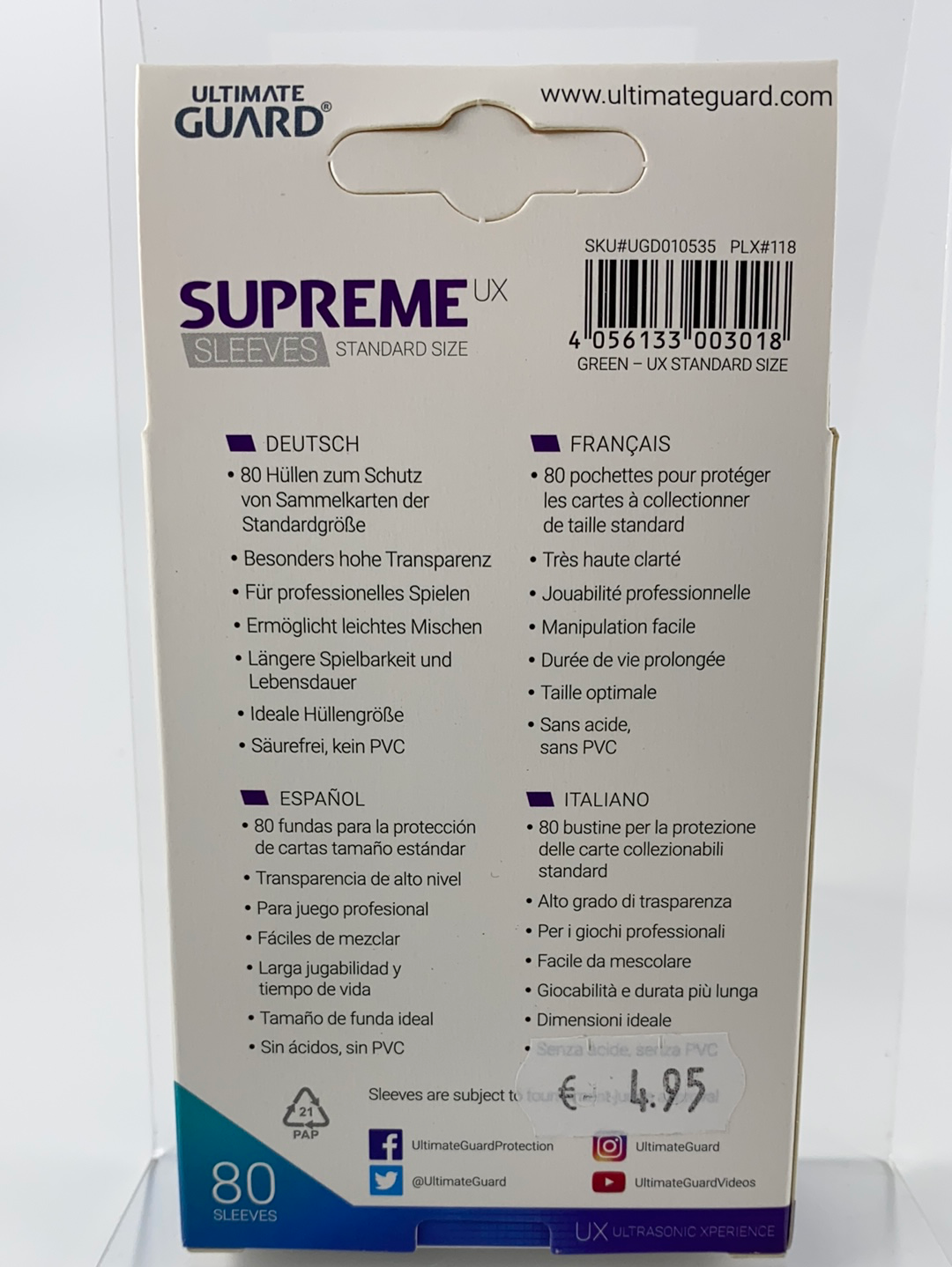 Supreme Sleeves (80 Stk. Green)