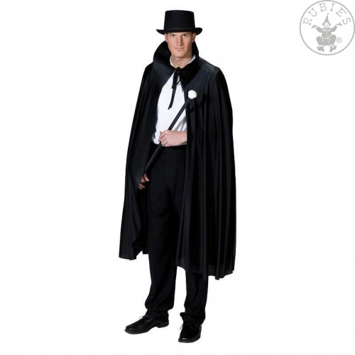 Schwarzes Cape mit breitem Stehkragen