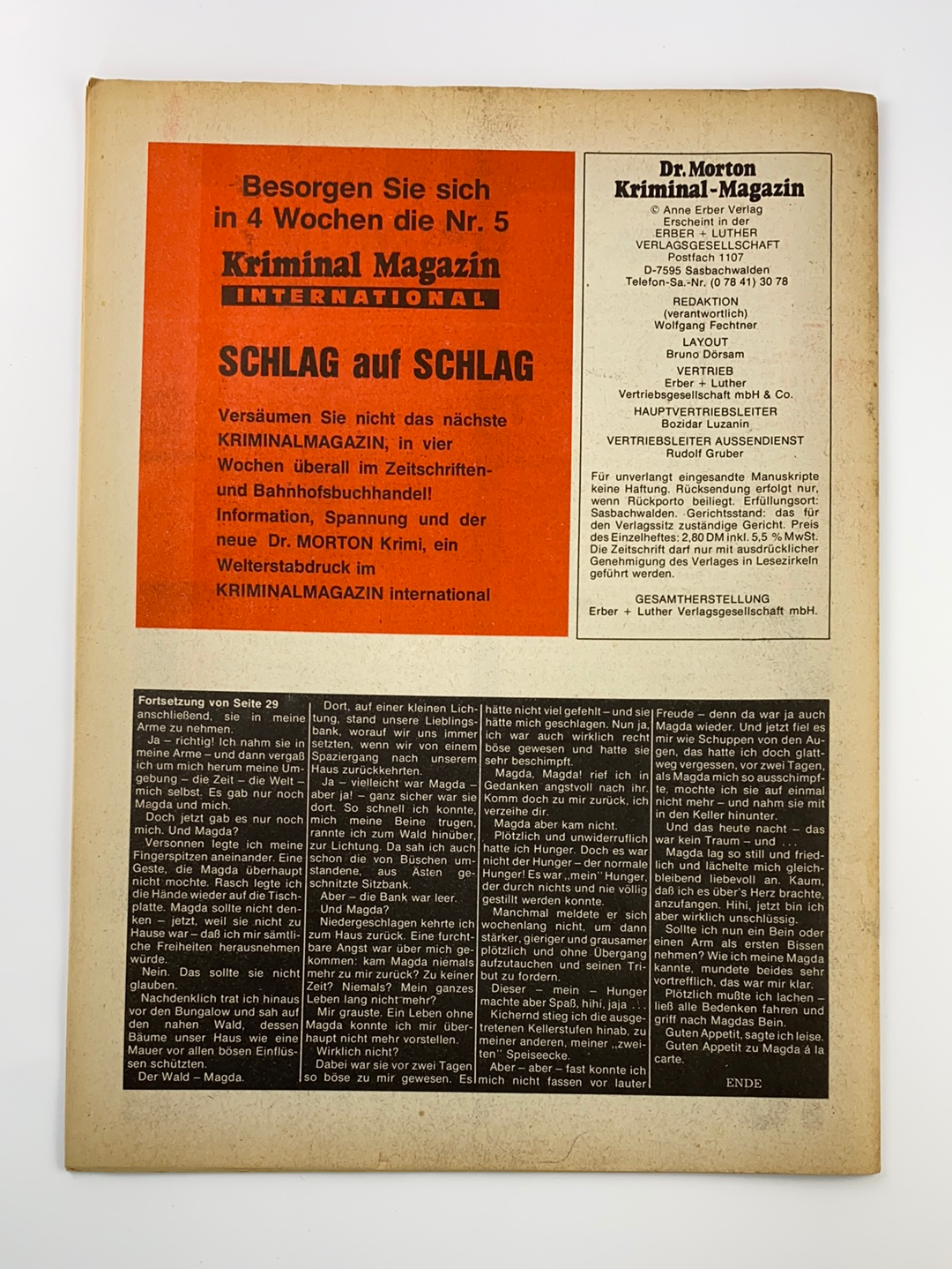 Dr. Morton Kriminal Magazin Nr. 4